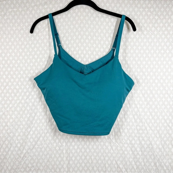 Athleta NWT Green Teal Elation V Neck Longline Bra - Picture 2 of 5